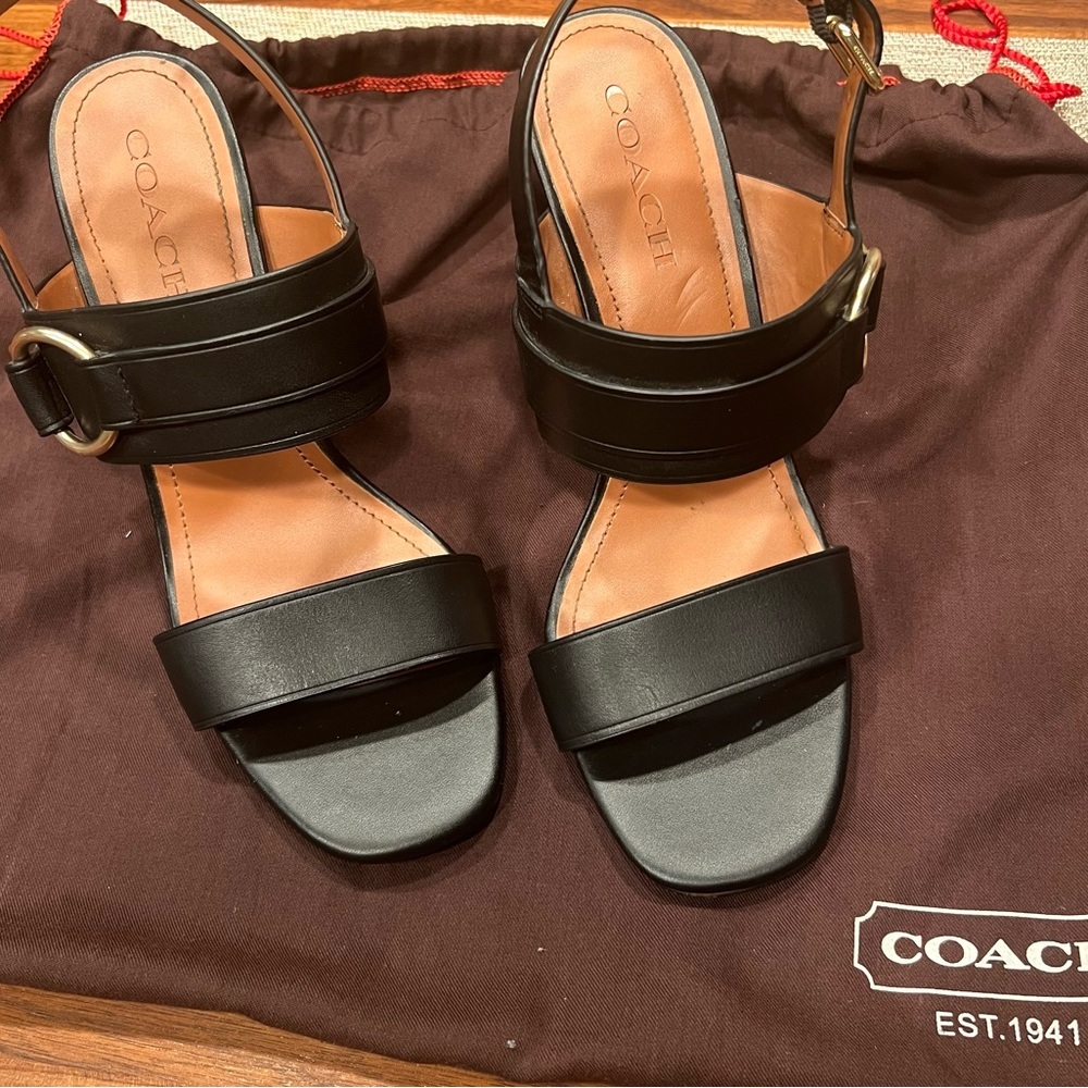 Coach Black Leather Heels - Picture 3 of 8